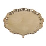 AN ELIZABETH II SILVER SALVER