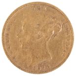 AN 1873 QUEEN VICTORIA GOLD HALF SOVEREIGN