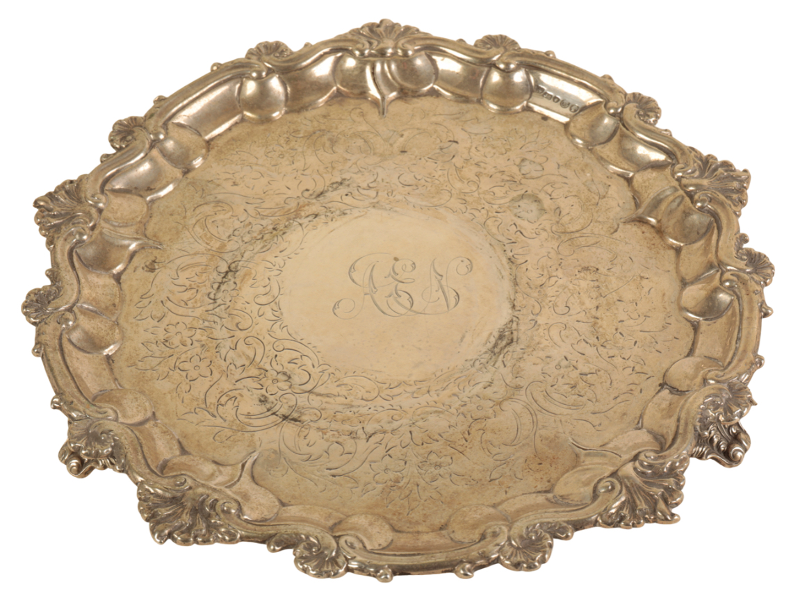 AN EARLY VICTORIAN SILVER SALVER