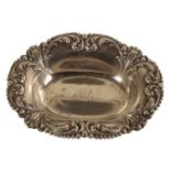 AN AMERICAN STERLING SILVER OVAL BONBON DISH