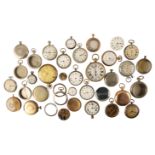 A QUANTITY OF VARIOUS POCKET WATCH CASES & MOVEMENTS