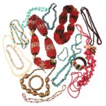 AN AFRICAN MULTI-STRAND BEAD NECKLACE