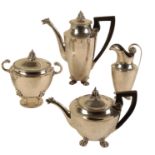 AN EARLY 19TH CENTURY RUSSIAN SILVER TEA AND COFFEE SERVICE