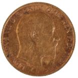 A 1906 EDWARD VII GOLD HALF SOVEREIGN