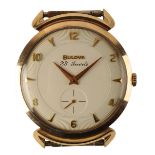 BULOVA: A 14CT GOLD GENTLEMAN'S WRISTWATCH