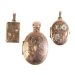 THREE 9CT GOLD LOCKETS