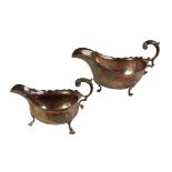 TWO GEORGE V SILVER SAUCE BOATS