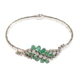 AN EMERALD AND DIAMOND BRACELET