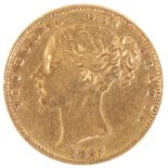 AN 1857 QUEEN VICTORIA GOLD SOVEREIGN