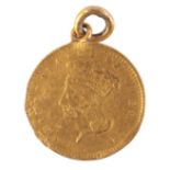 AN 1856 USA GOLD ONE DOLLAR COIN PENDANT
