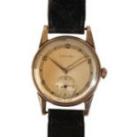 LONGINES: A GENTLEMAN'S 9CT GOLD WRISTWATCH