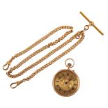 A 9 CT GOLD FOB WATCH