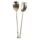 A PAIR OF GEORGE V SILVER SALAD SERVERS