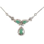 AN EMERALD AND DIAMOND NECKLACE