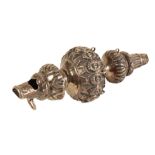 A VICTORIAN SILVER RATTLE