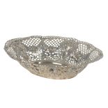A LATE 19TH CENTURY GERMAN SILVER OVAL BASKET