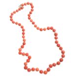 A CORAL BEAD NECKLACE