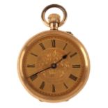 A 14CT GOLD OPEN-FACE POCKET WATCH