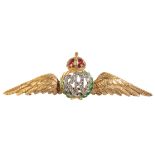 AN RAF GOLD AND DIAMOND SWEETHEART BROOCH