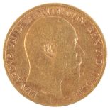 A 1910 EDWARD VII GOLD HALF SOVEREIGN