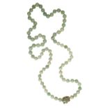 A JADEITE BEAD NECKLACE