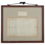ADMIRAL HORATION NELSON (1758-1805) An autographed letter to Thomas Pollard Nelson