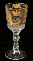 A RUSSIAN WINE GLASS FROM THE IMPERIAL GLASSWORKS ST PETERSBURG