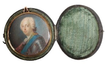 AFTER MAURICE QUENTIN DE LA TOUR (1704-1788) A PORTRAIT MINIATURE OF CHARLES EDWARD STUART