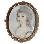 A GEORGE III PORTRAIT MINIATURE IN THE MANNER OF RICHARD COSWAY (1742-1821)