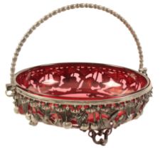 A 19TH CENTURY CONTINENTAL RUBY GLASS BOWL