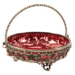 A 19TH CENTURY CONTINENTAL RUBY GLASS BOWL