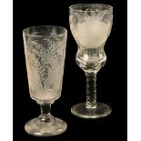 TWO LARGE 19TH CENTURY CONTINENTAL GLASS GOBLETS