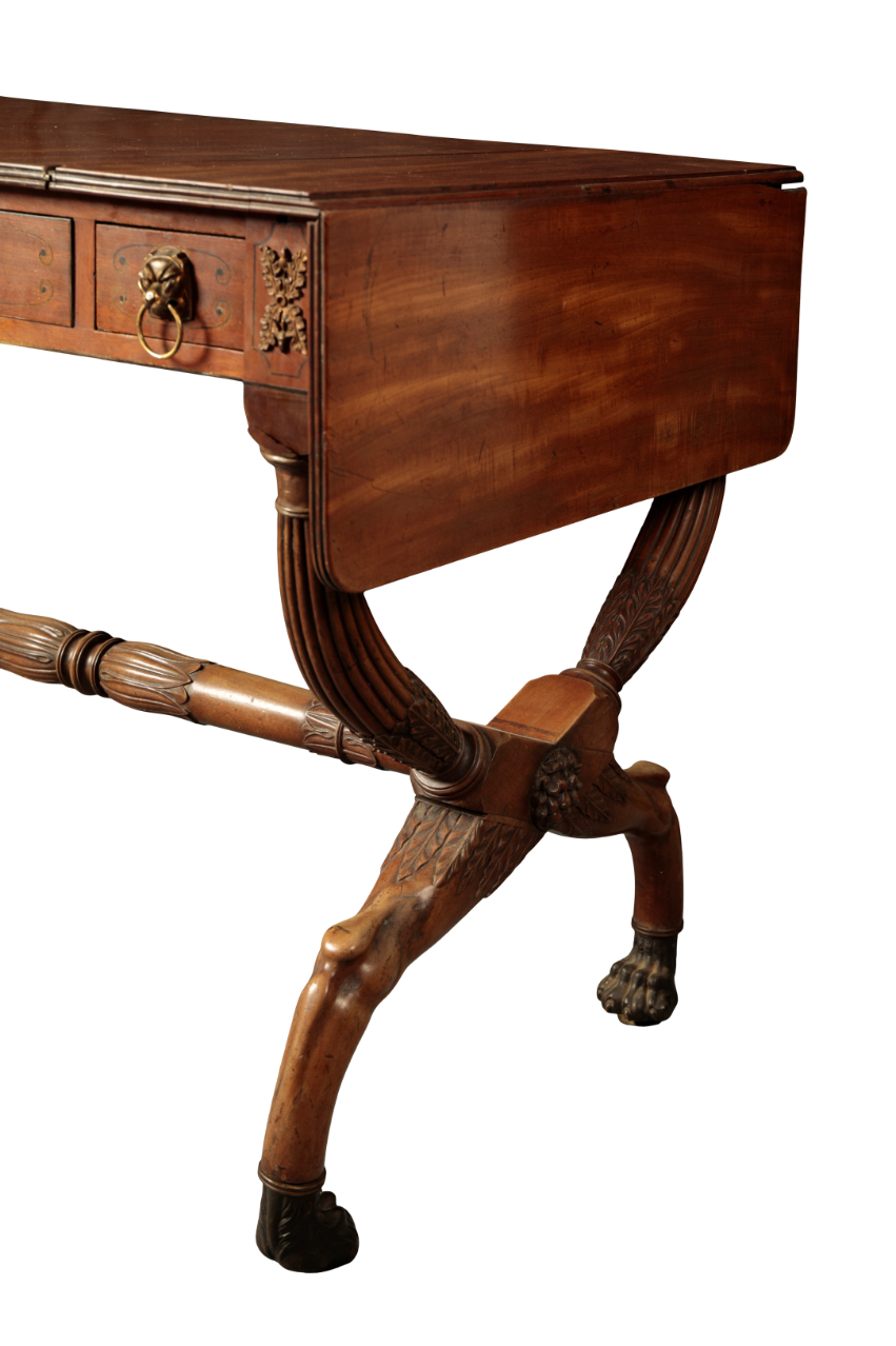 A REGENCY MAHOGANY SOFA TABLE - Image 4 of 6