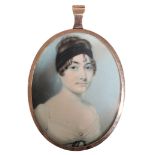 A REGENCY PORTRAIT MINIATURE OF 'CHARLOTTE PAGER'