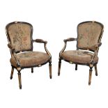 A PAIR OF GEORGE III FAUTEUILS