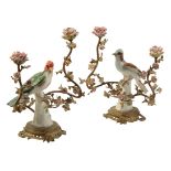 A PAIR OF SAMSON PORCELAIN CANDELABRA