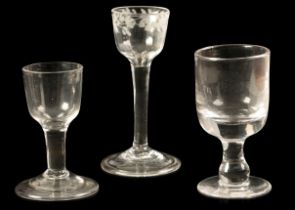 AN 18TH CENTURY ENGLISH ALE OR CORDIAL GLASS