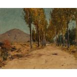FELIX DOMINIQUE DE VUILLEFROY (1841-1910) An avenue of plane trees in a landscape