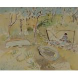 *ANTHEA CRAIGMYLE (1933-2016) A woman sitting in a garden landscape