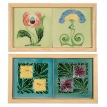 GEORG SCHMIDER: TWO FRAMED ART NOUVEAU TWO TILE PANELS