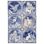 MINTONS: A SET OF SIX 'AESOP'S FABLES' TILES DESIGNED BY THOMAS ALLEN