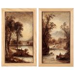 WILLIAM (BILLY) YALE: A PAIR OF HANDPAINTED FRAMED TILES