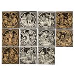 MINTONS: A GROUP OF ELEVEN 'EARLY ENGLISH HISTORY' TILES, DESIGNED BY JOHN MOYR SMITH