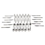 GEORG JENSEN: A SILVER HANDLED 'ACORN' CUTLERY SERVICE