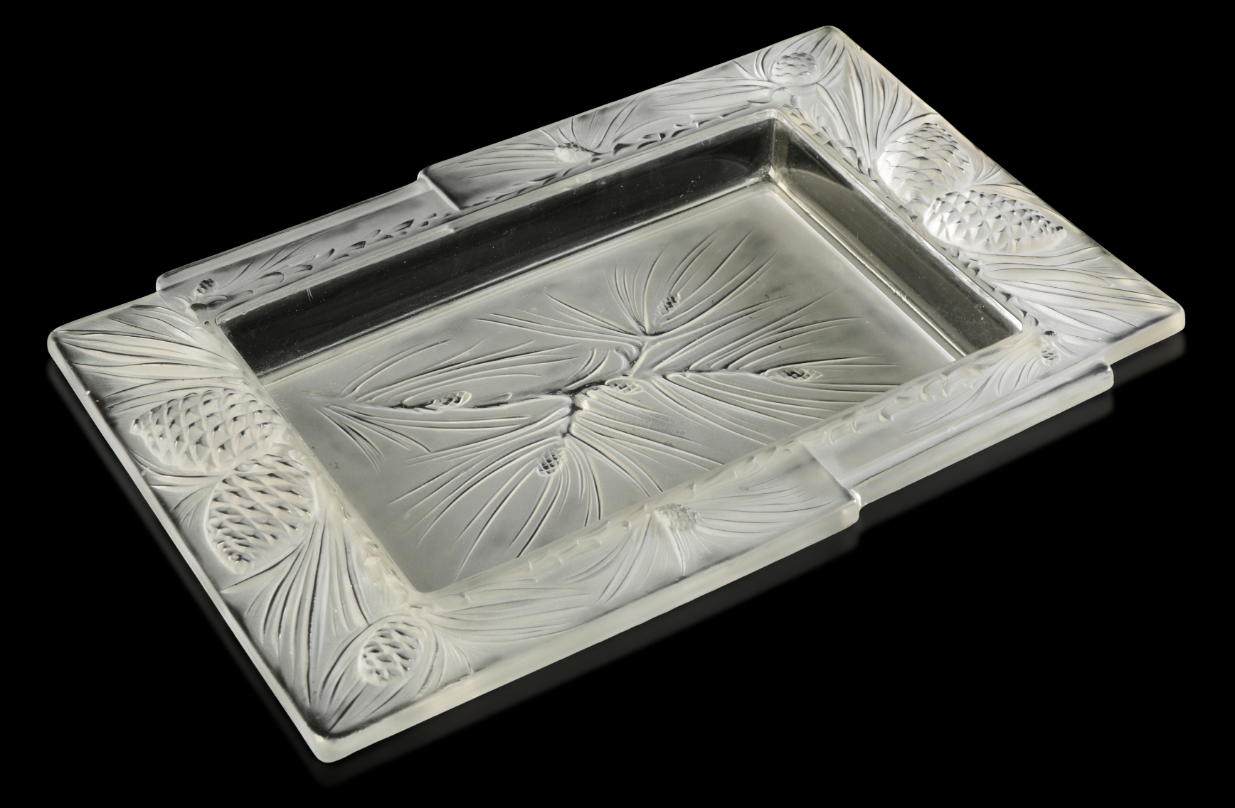 VERLUX: AN ART DECO FROSTED GLASS RECTANGULAR DISH