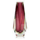 A MURANO 'SOMMERSO' TRIPLE CASED VASE