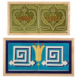 VILLEROY & BOCH: A TWO TILE ART NOUVEAU FRAMED PANEL