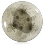 *PIERRE D'AVESN (1901-1990): A SMOKED GLASS BUTTERFLY BOWL