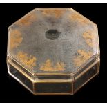 A FRENCH GLASS OCTAGONAL BOX AND COVER