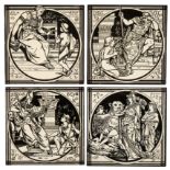 MINTONS: A SET OF FOUR 'BIBLE' TILES DESIGNED BY JOHN MOYR SMITH